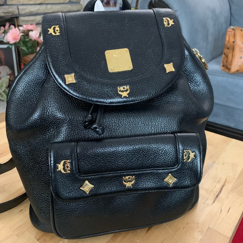MCM Black and Gold Backpack
